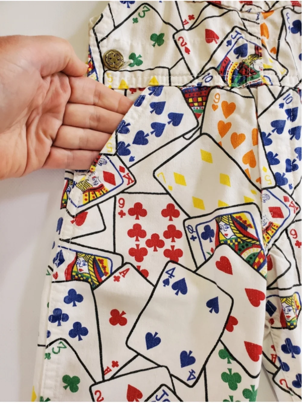 Vintage OshKosh B’Gosh Vestbak Overalls Rare Card Colorful Print Size 3T